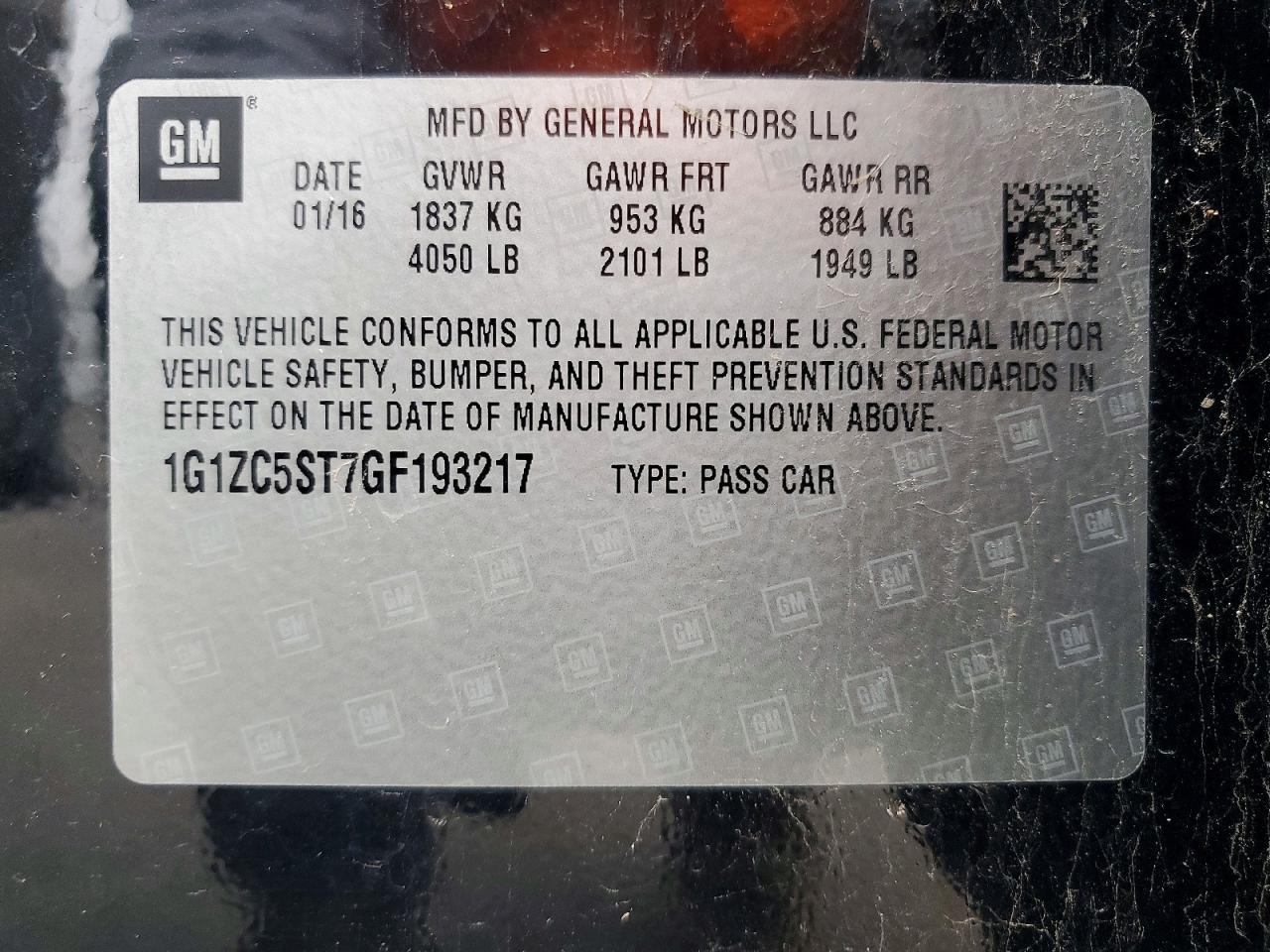 2016 Chevrolet Malibu Ls - zdjęcie 12