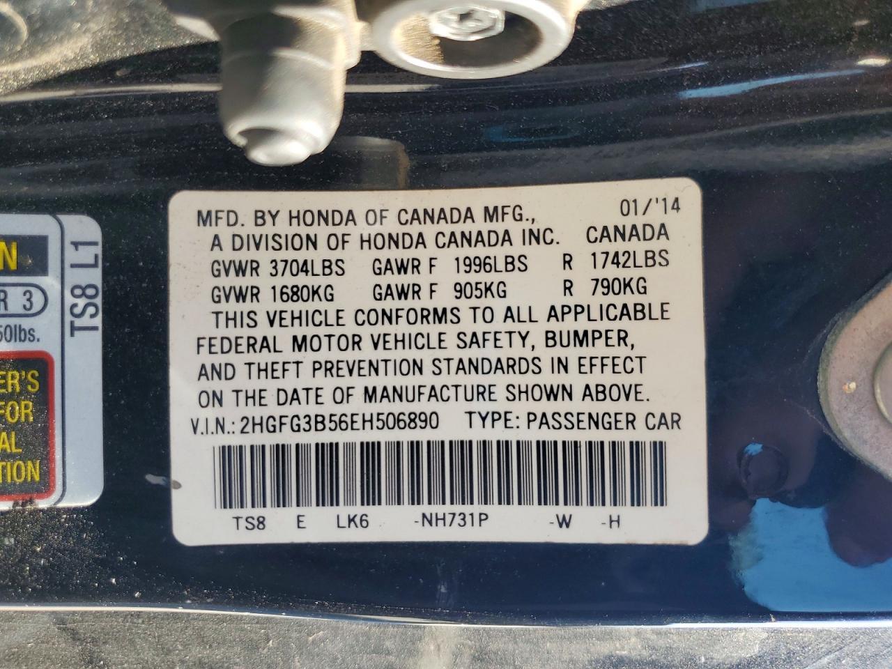 2014 Honda Civic Lx - zdjęcie 12