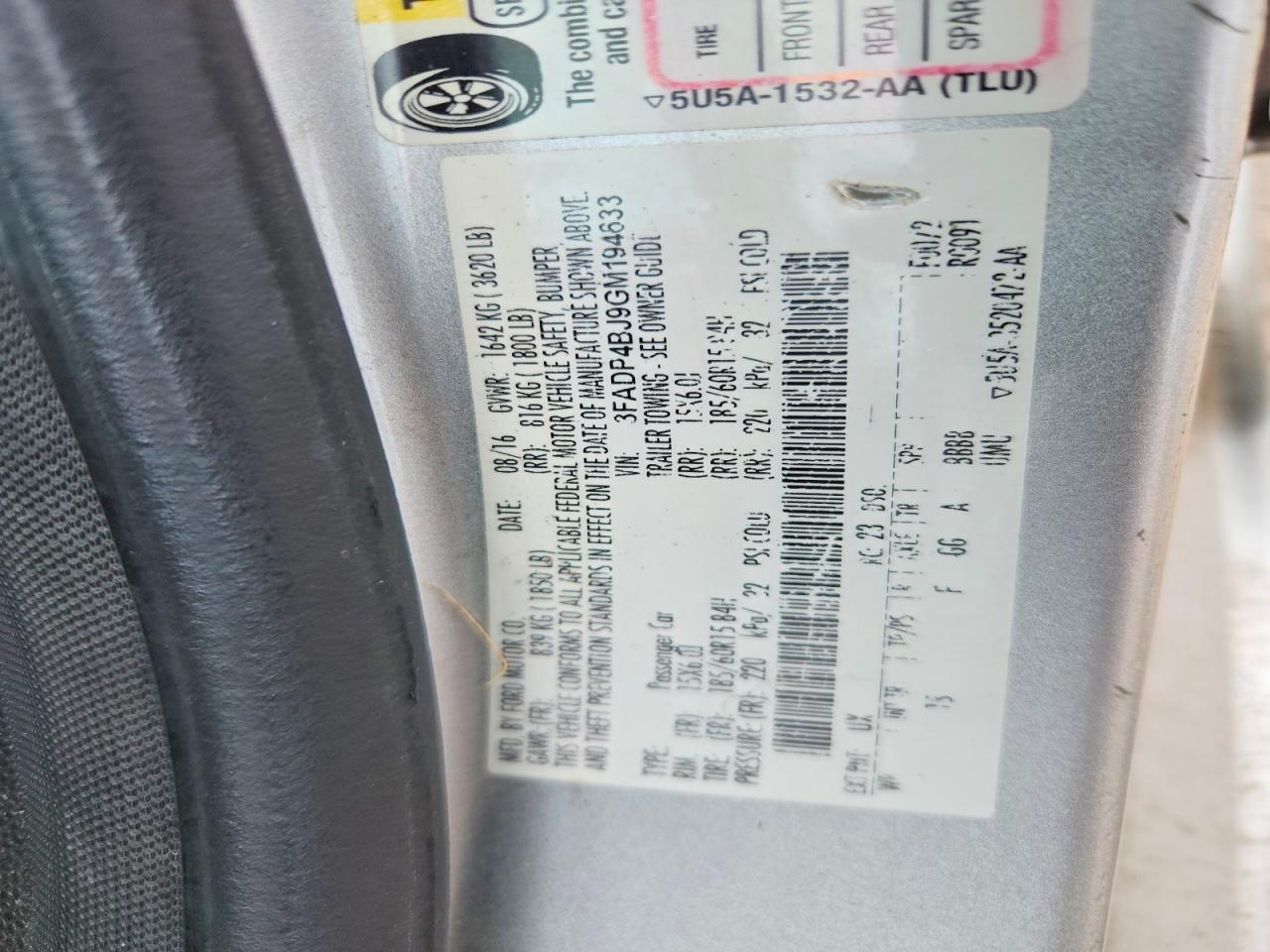 2016 Ford Fiesta Se - zdjęcie 12