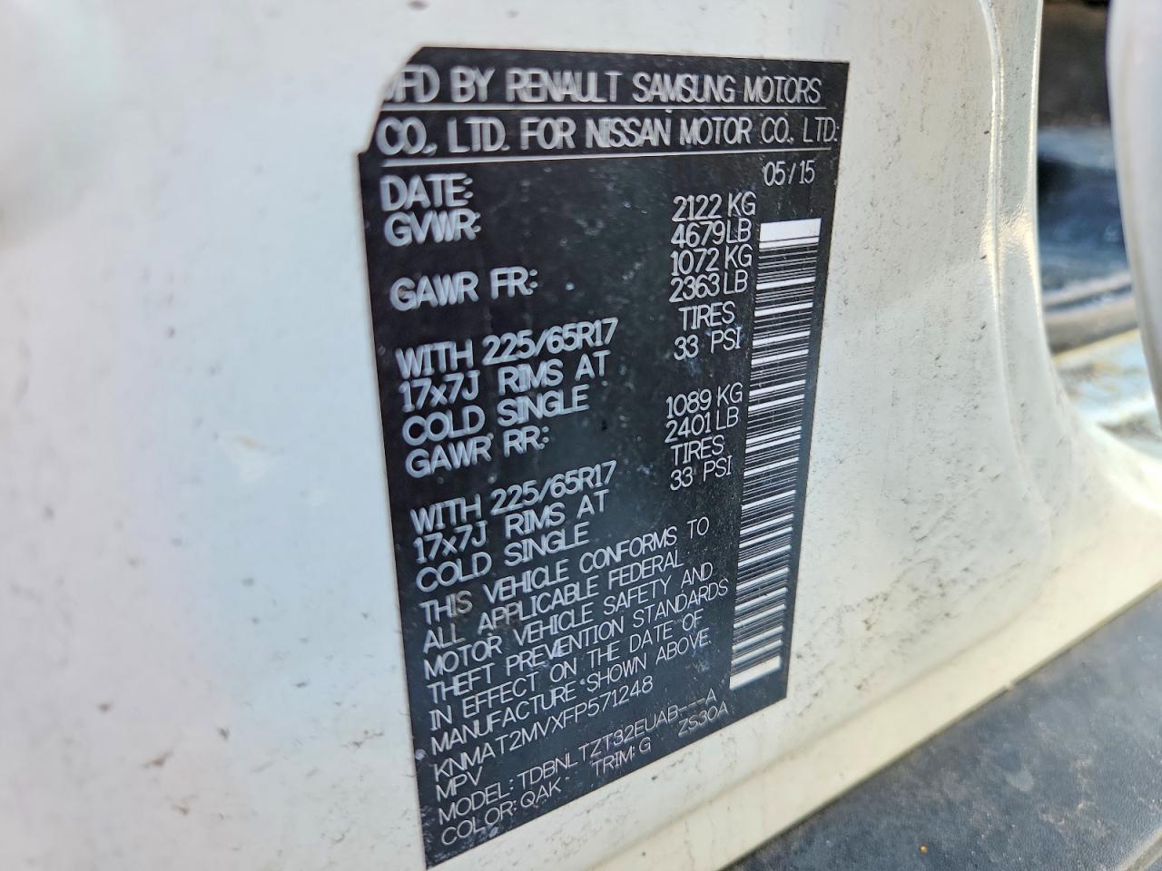 2015 Nissan Rogue Sv - zdjęcie 14