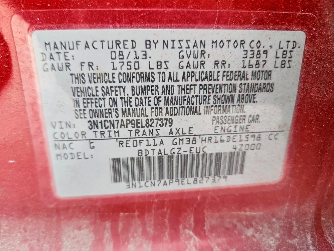 2014 Nissan Versa S - zdjęcie 13