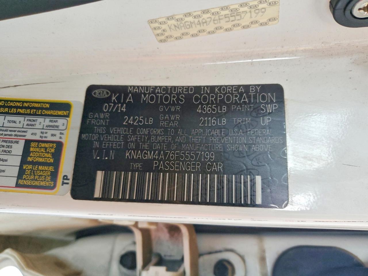 2015 Kia Optima Lx - zdjęcie 12