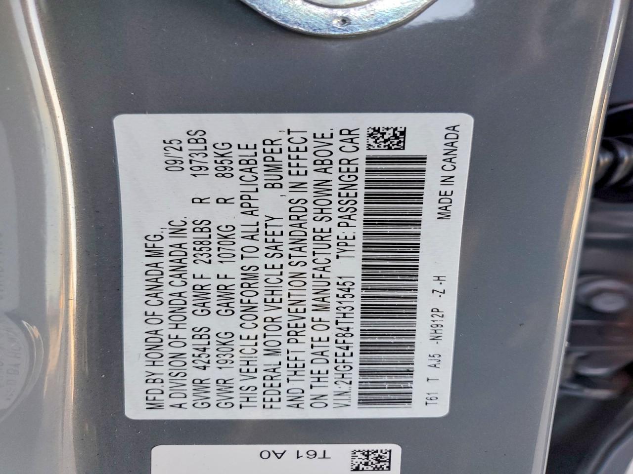 2026 Honda Civic Sport - zdjęcie 13