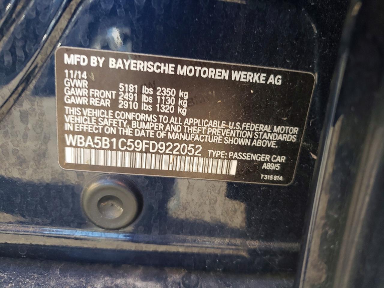 2015 BMW 535 I - zdjęcie 12