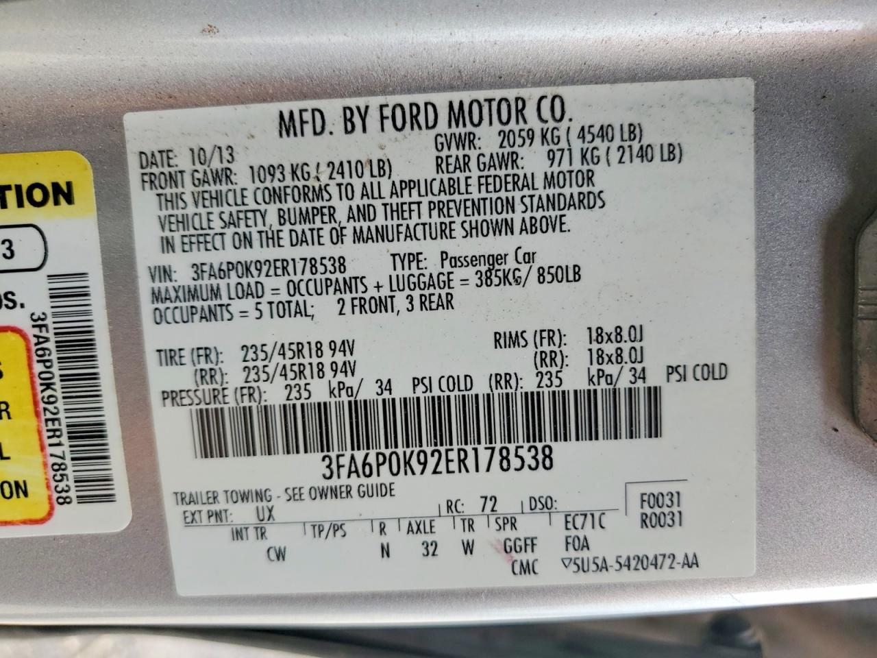 2014 Ford Fusion Titanium - zdjęcie 12