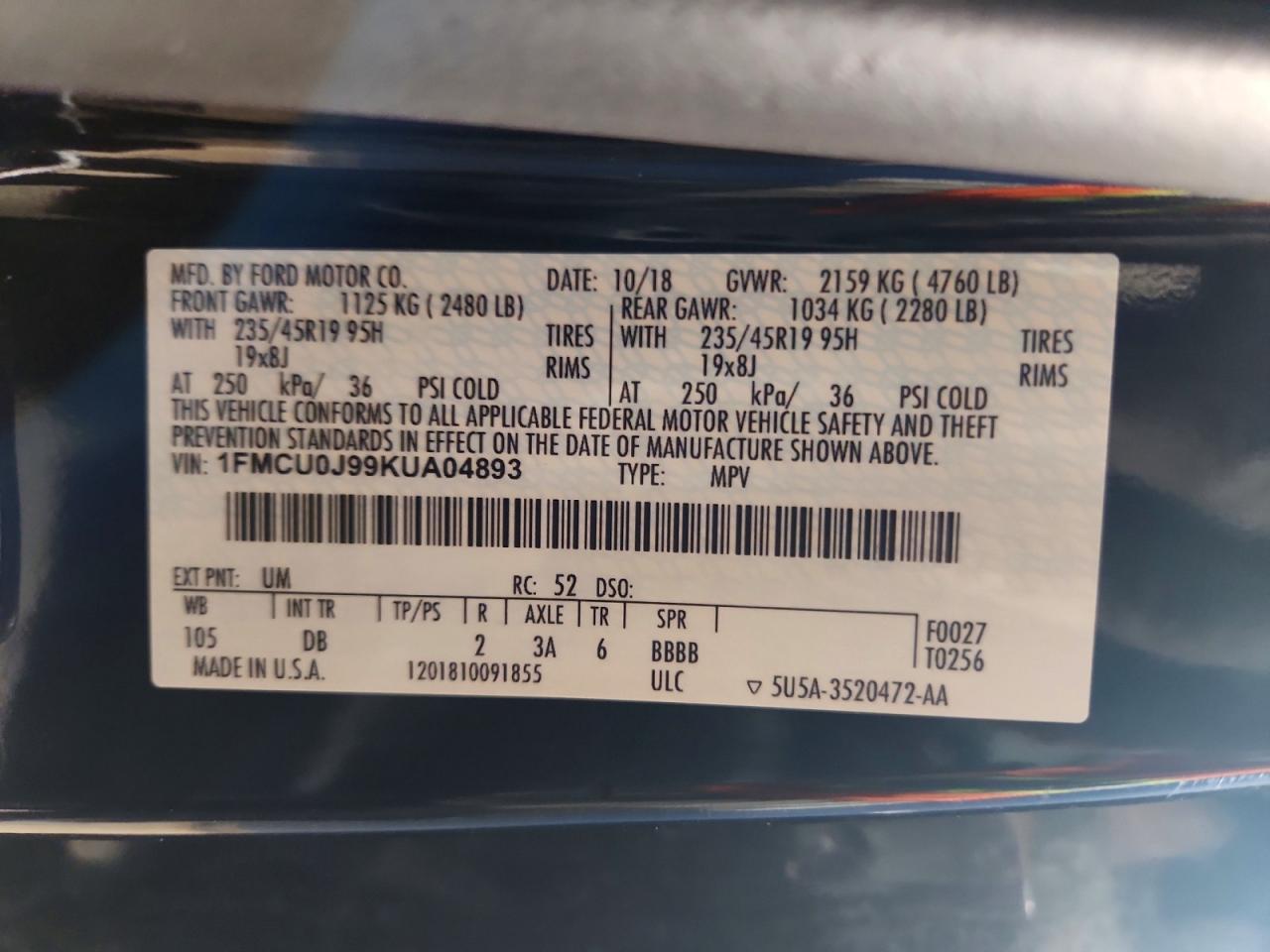 2019 Ford Escape Titanium - zdjęcie 13