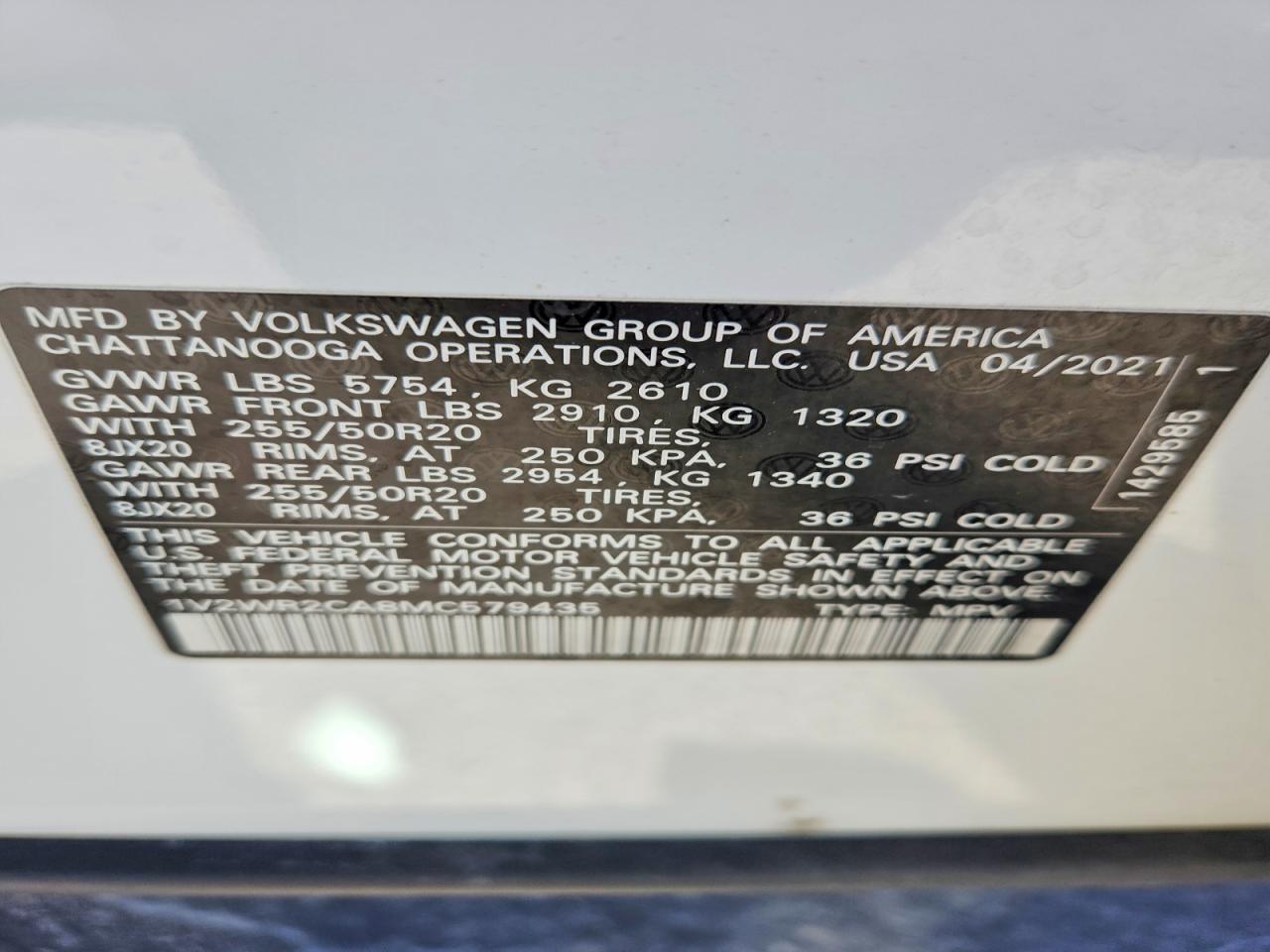 2021 Volkswagen Atlas Se - zdjęcie 13