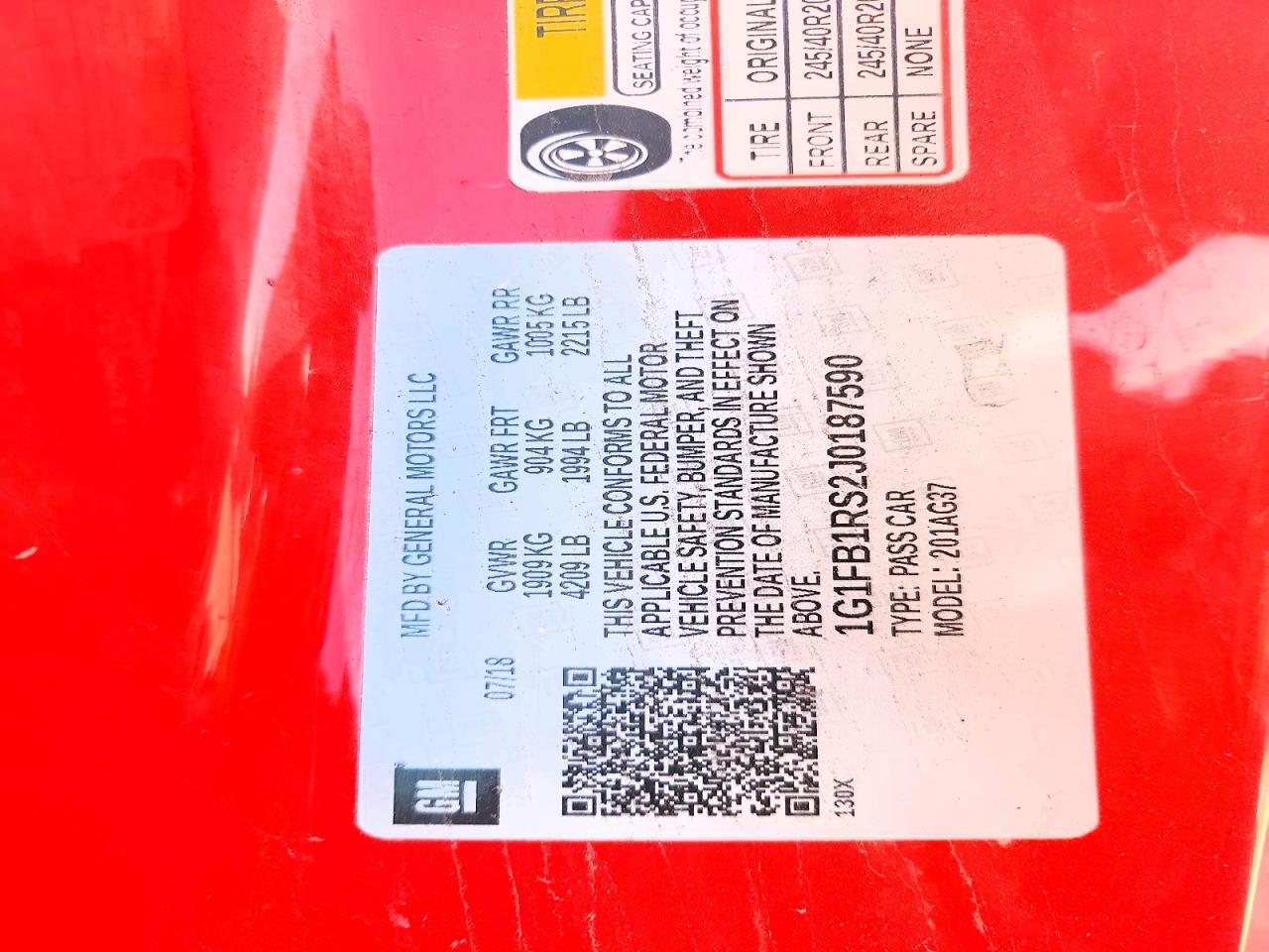 2018 Chevrolet Camaro Lt - zdjęcie 12