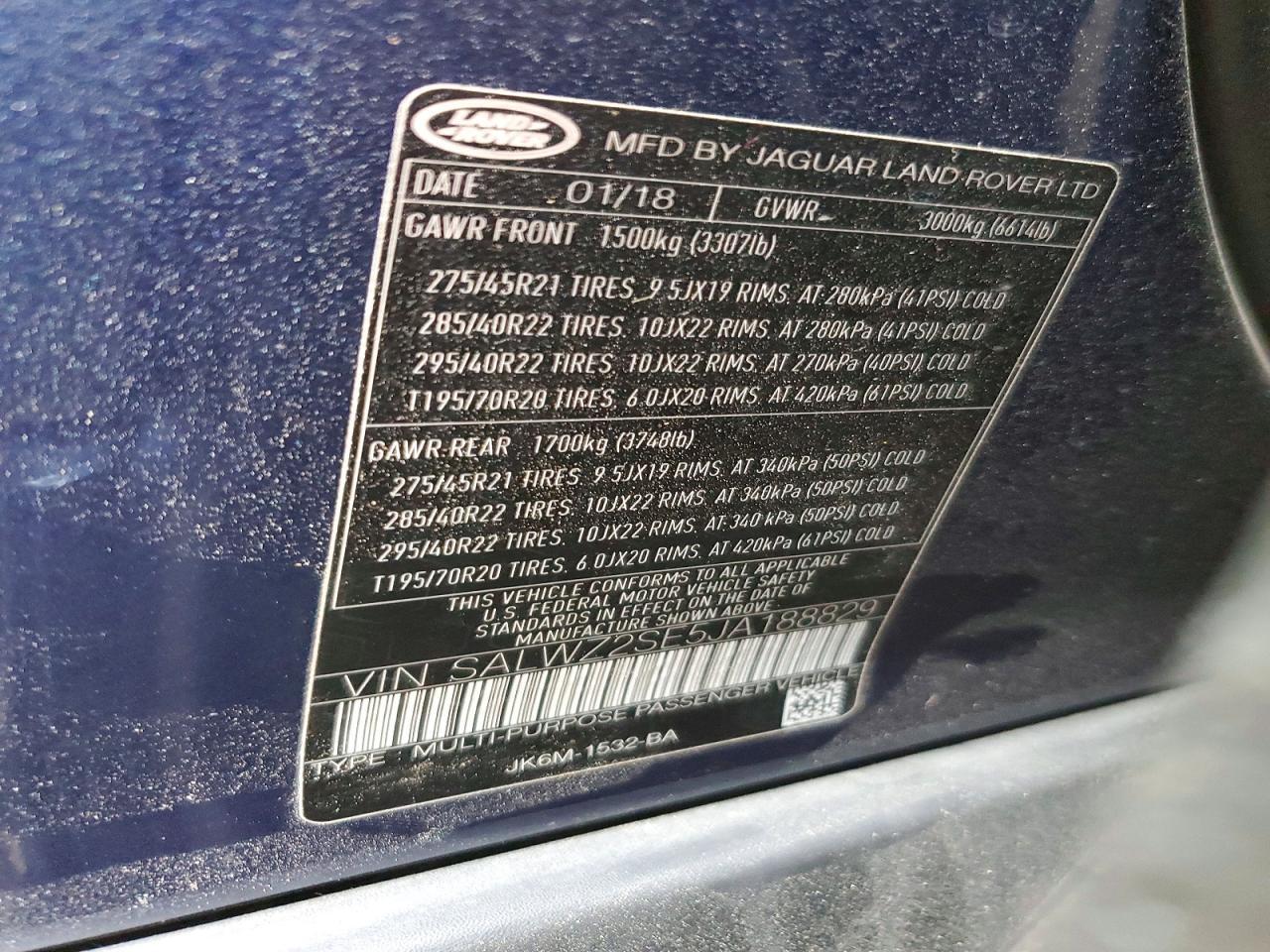 2018 Land Rover Range Rover Sport Svr - zdjęcie 13