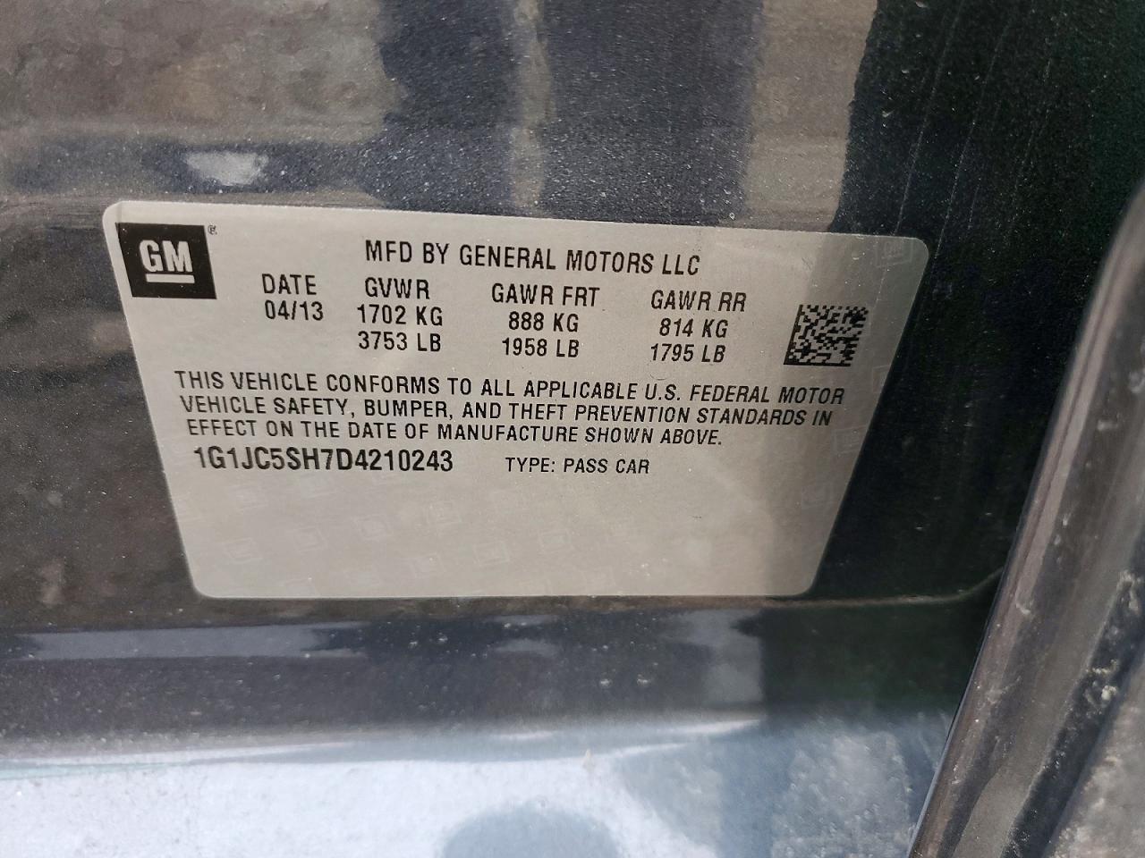 2013 Chevrolet Sonic Lt - zdjęcie 12