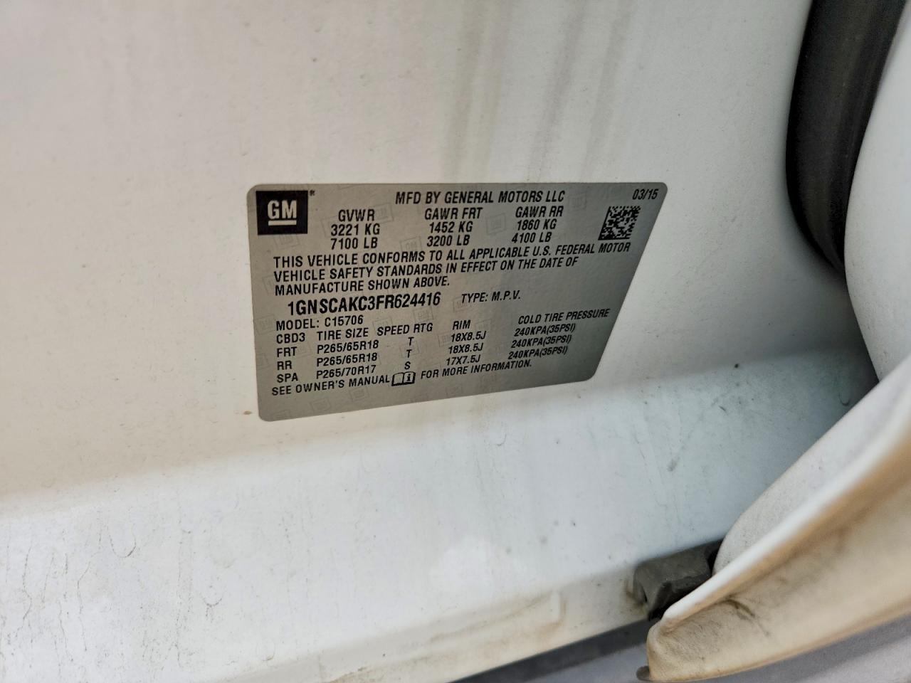 2015 Chevrolet Tahoe C1500 Ls - zdjęcie 12