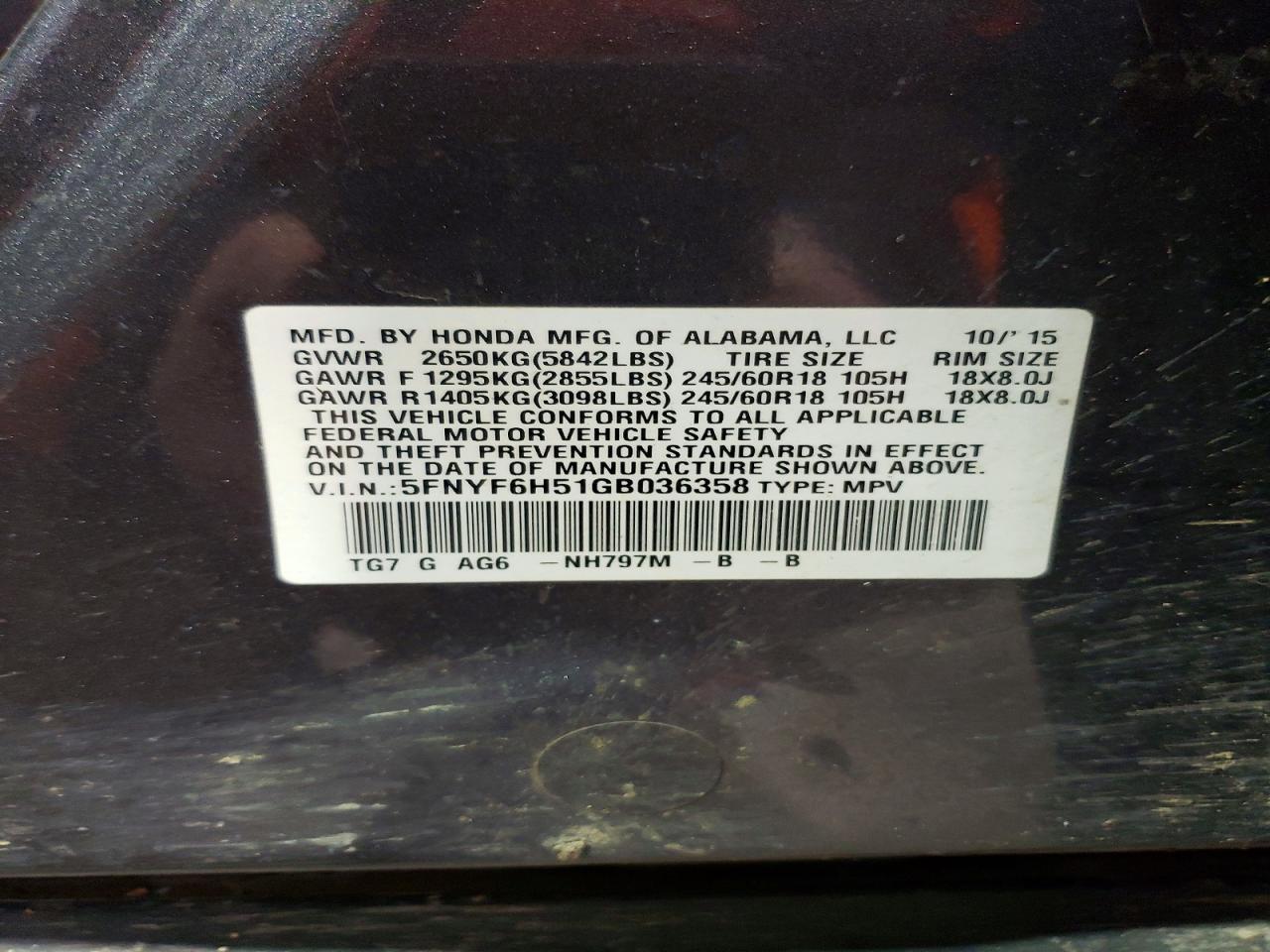 2016 Honda Pilot Exl - zdjęcie 13