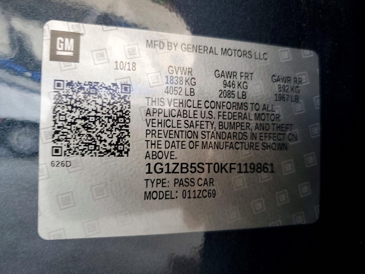 2019 Chevrolet Malibu Ls - zdjęcie 12