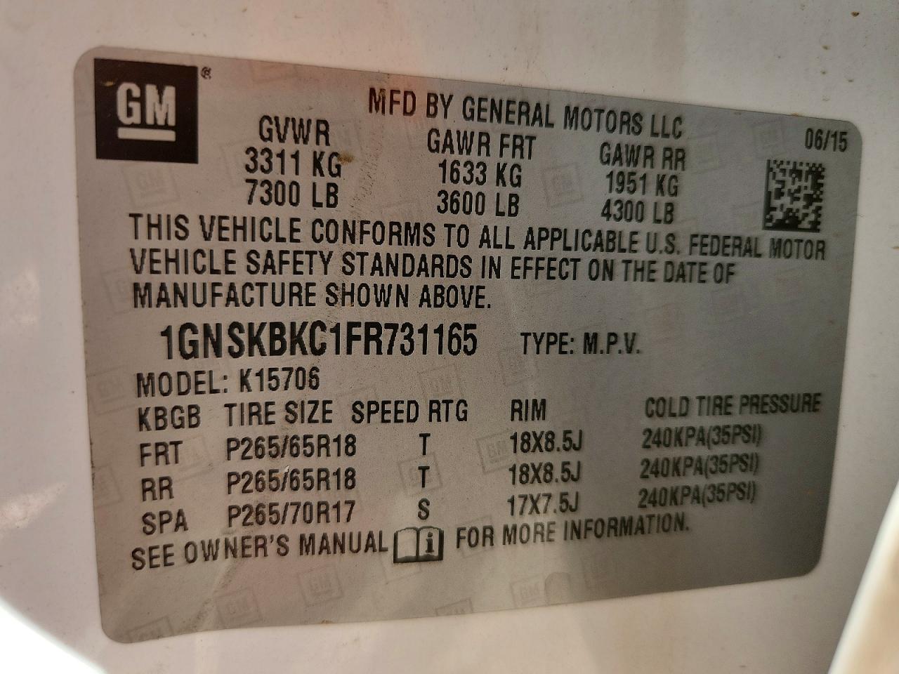 2015 Chevrolet Tahoe K1500 Lt - zdjęcie 13
