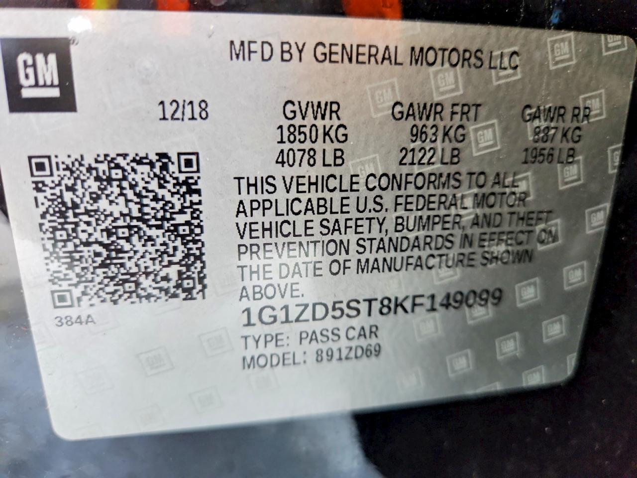 2019 Chevrolet Malibu Lt - zdjęcie 12