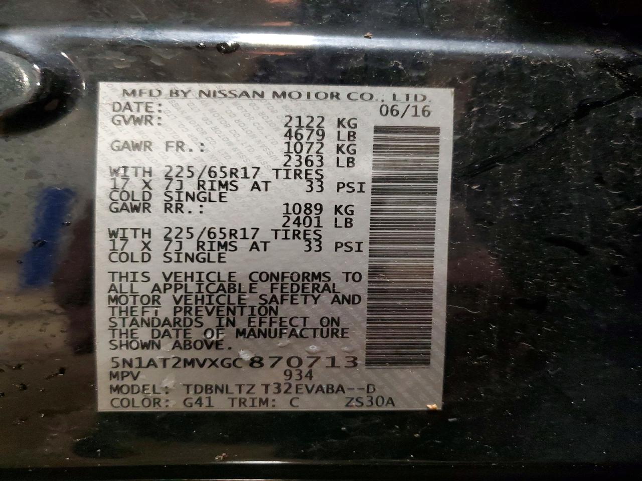 2016 Nissan Rogue Sv - zdjęcie 13