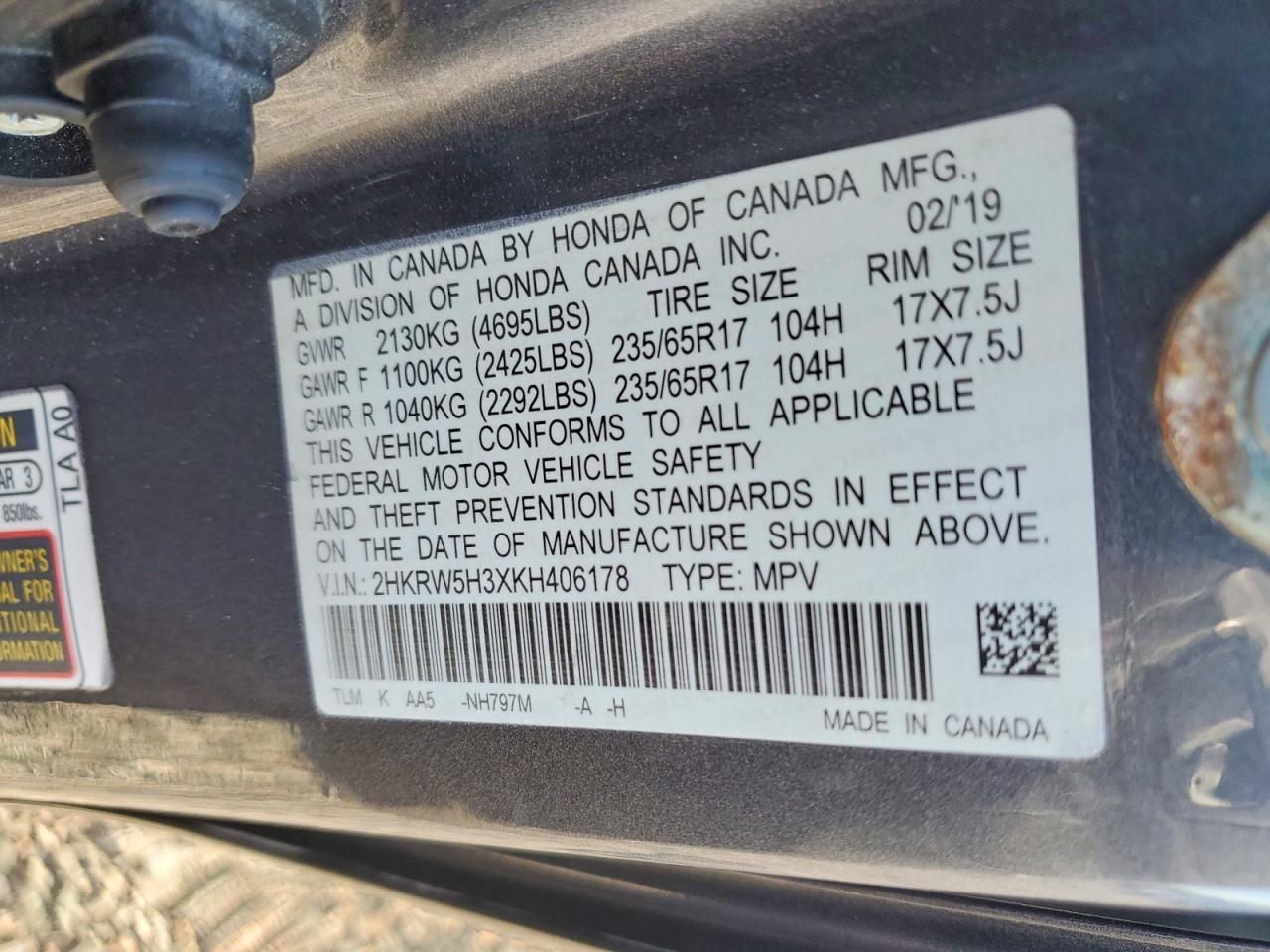2019 Honda Cr-V Lx - zdjęcie 13