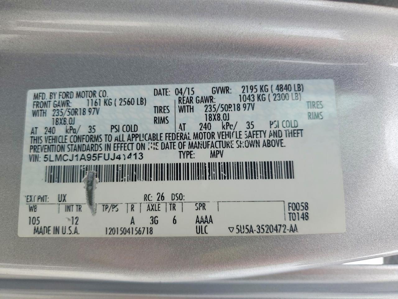 2015 Linc Mkc - zdjęcie 13