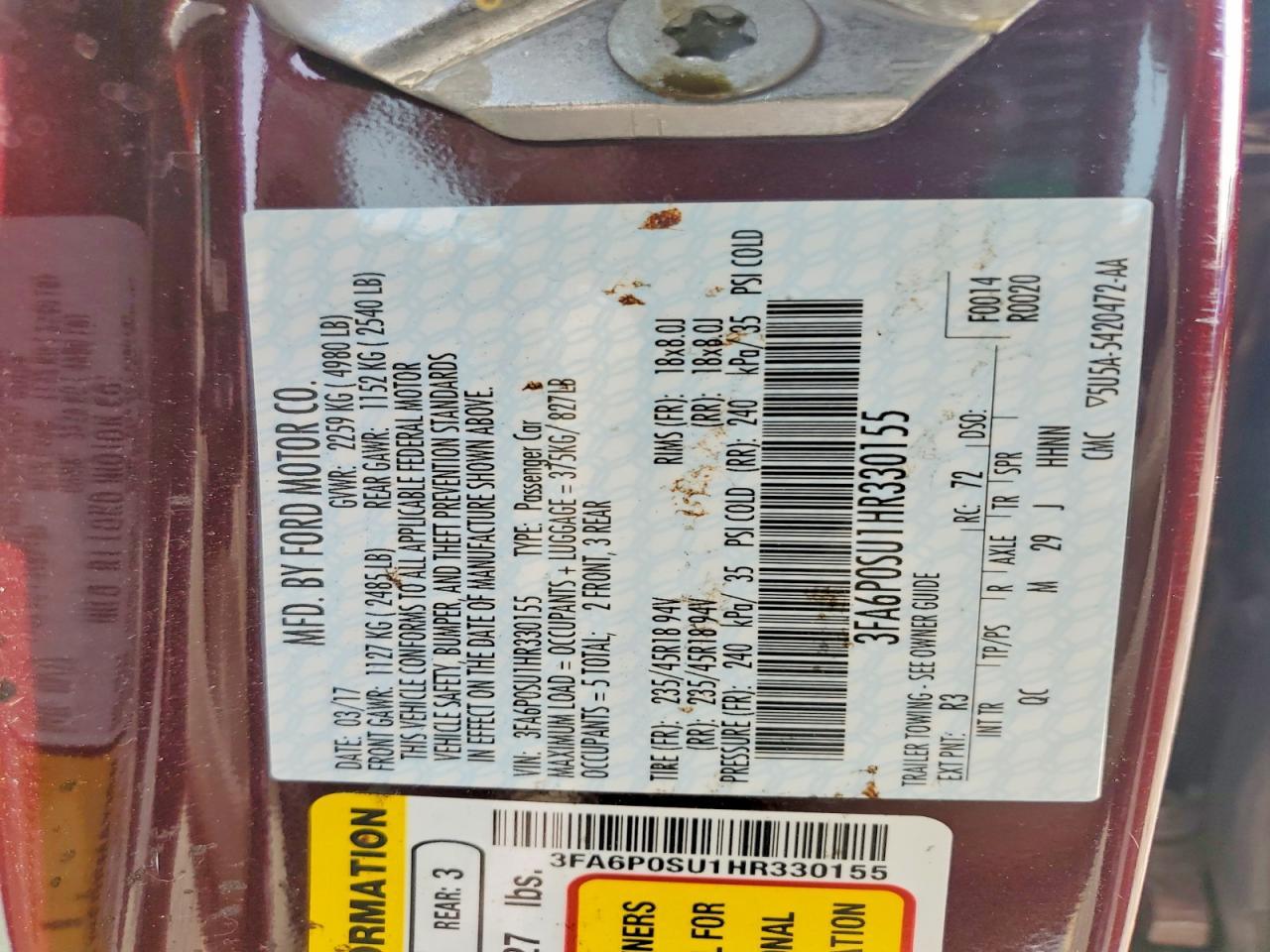 2017 Ford Fusion Titanium Phev - zdjęcie 12