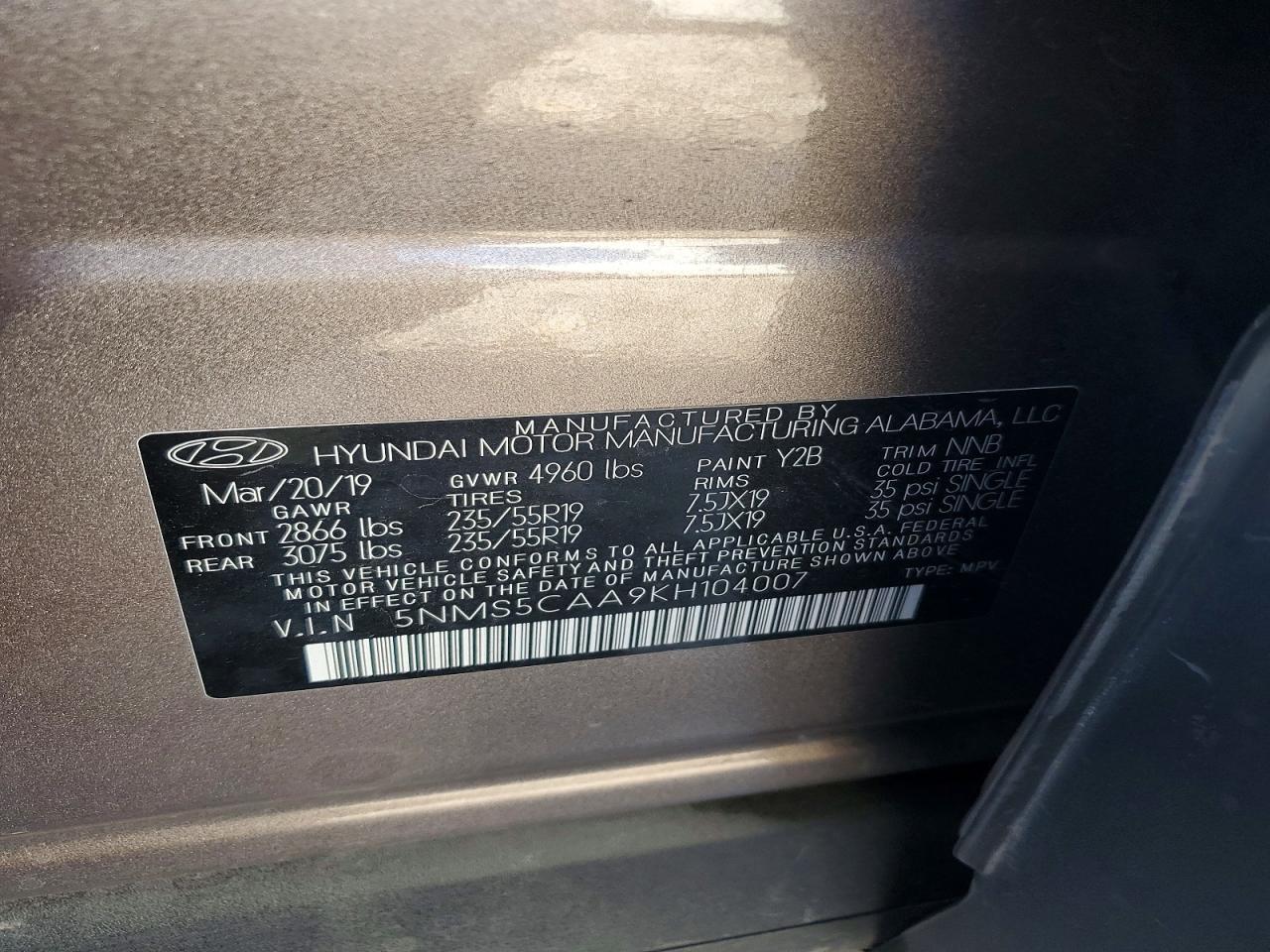 2019 Hyundai Santa Fe Limited 2.0T - zdjęcie 12