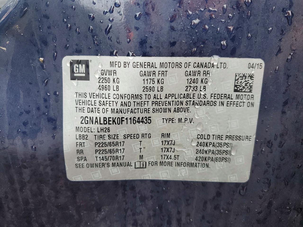 2015 Chevrolet Equinox Lt - zdjęcie 14