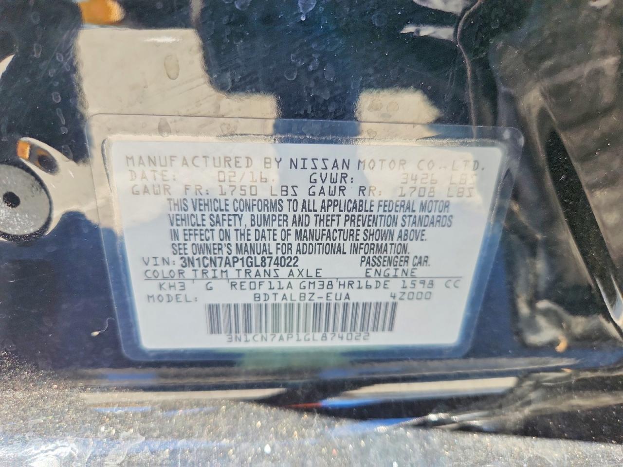 2016 Nissan Versa 1.6 Sv - zdjęcie 12