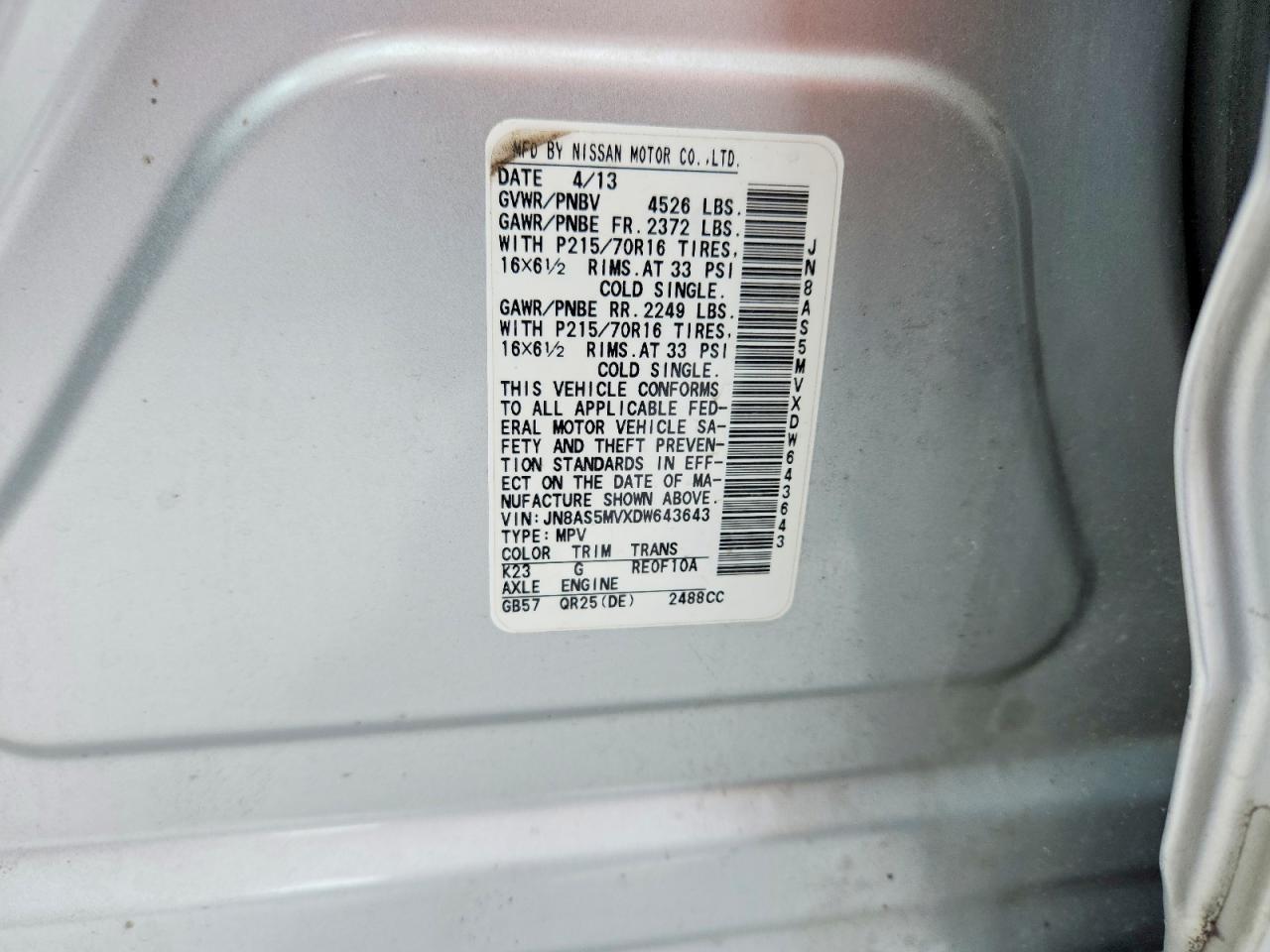 2013 Nissan Rogue S - zdjęcie 12