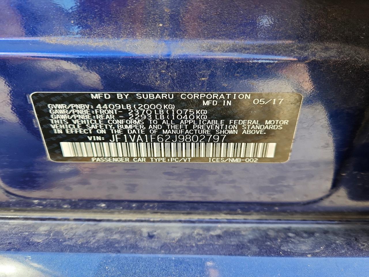 2018 Subaru Wrx Limited - zdjęcie 13