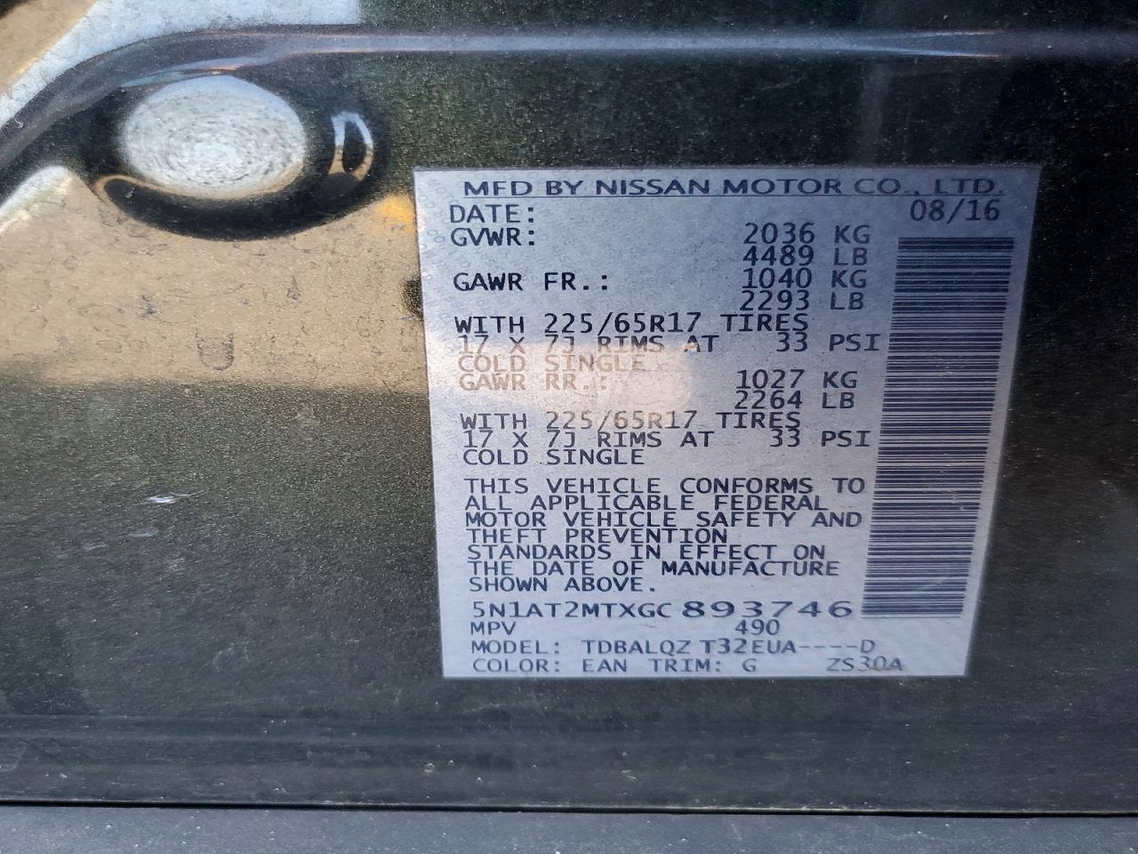 2016 Nissan Rogue Sv - zdjęcie 13