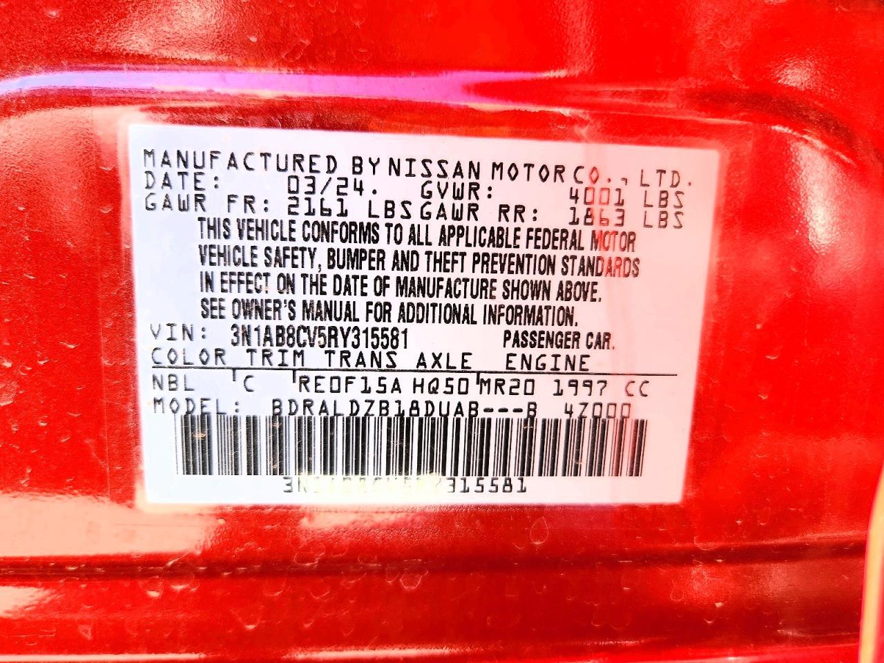 2024 Nissan Sentra Sv - zdjęcie 12