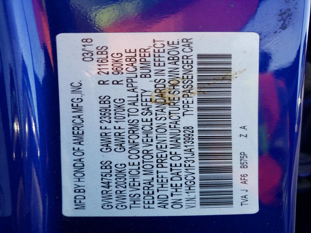 2018 Honda Accord Sport - zdjęcie 12