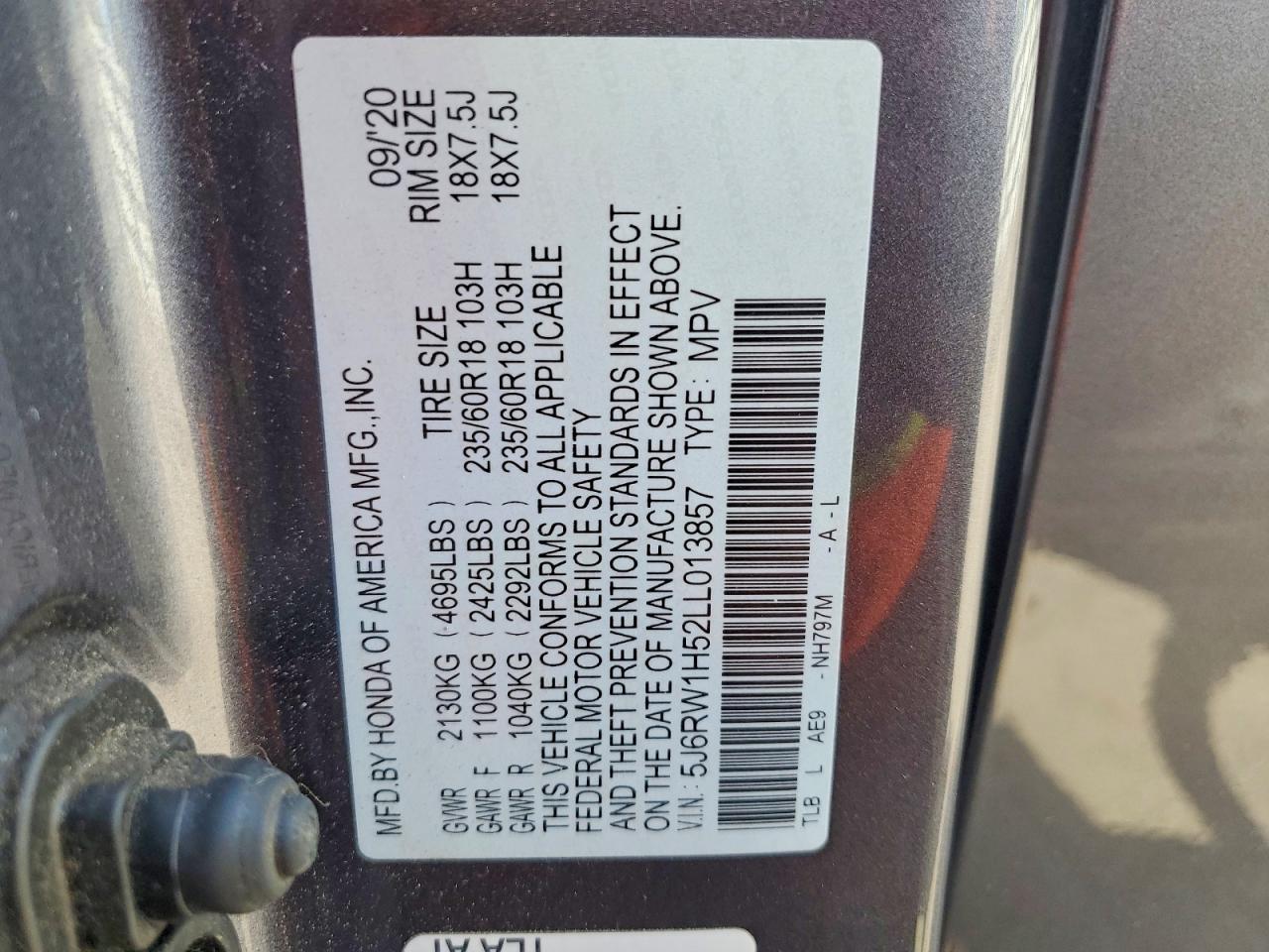 2020 Honda Cr-V Ex - zdjęcie 13