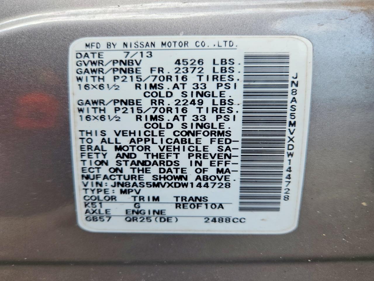 2013 Nissan Rogue S - zdjęcie 13