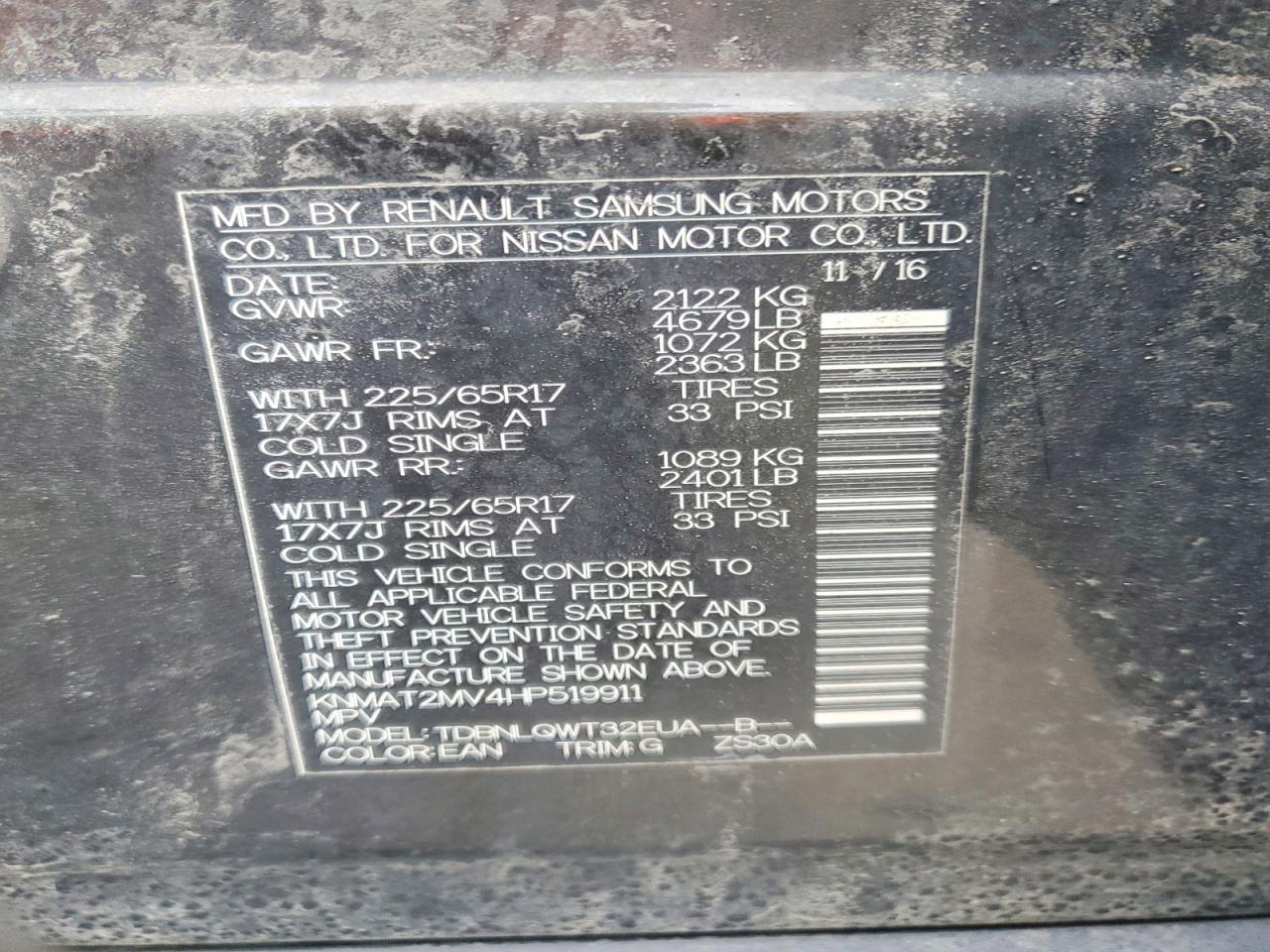 2017 Nissan Rogue Sv - zdjęcie 13