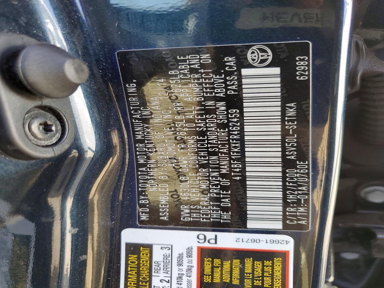 2015 Toyota Camry Le - zdjęcie 12