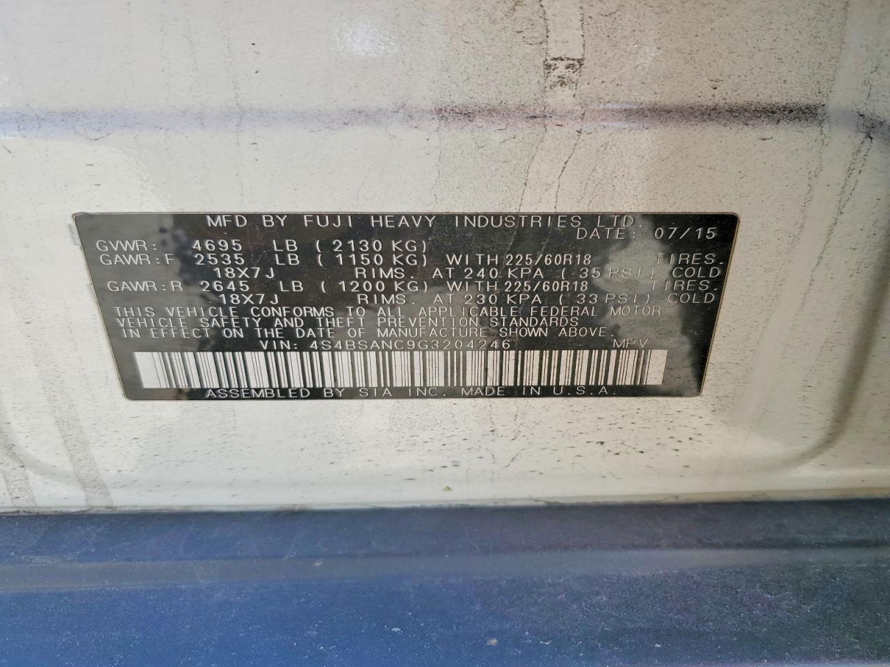 2016 Subaru Outback 2.5I Limited - zdjęcie 13