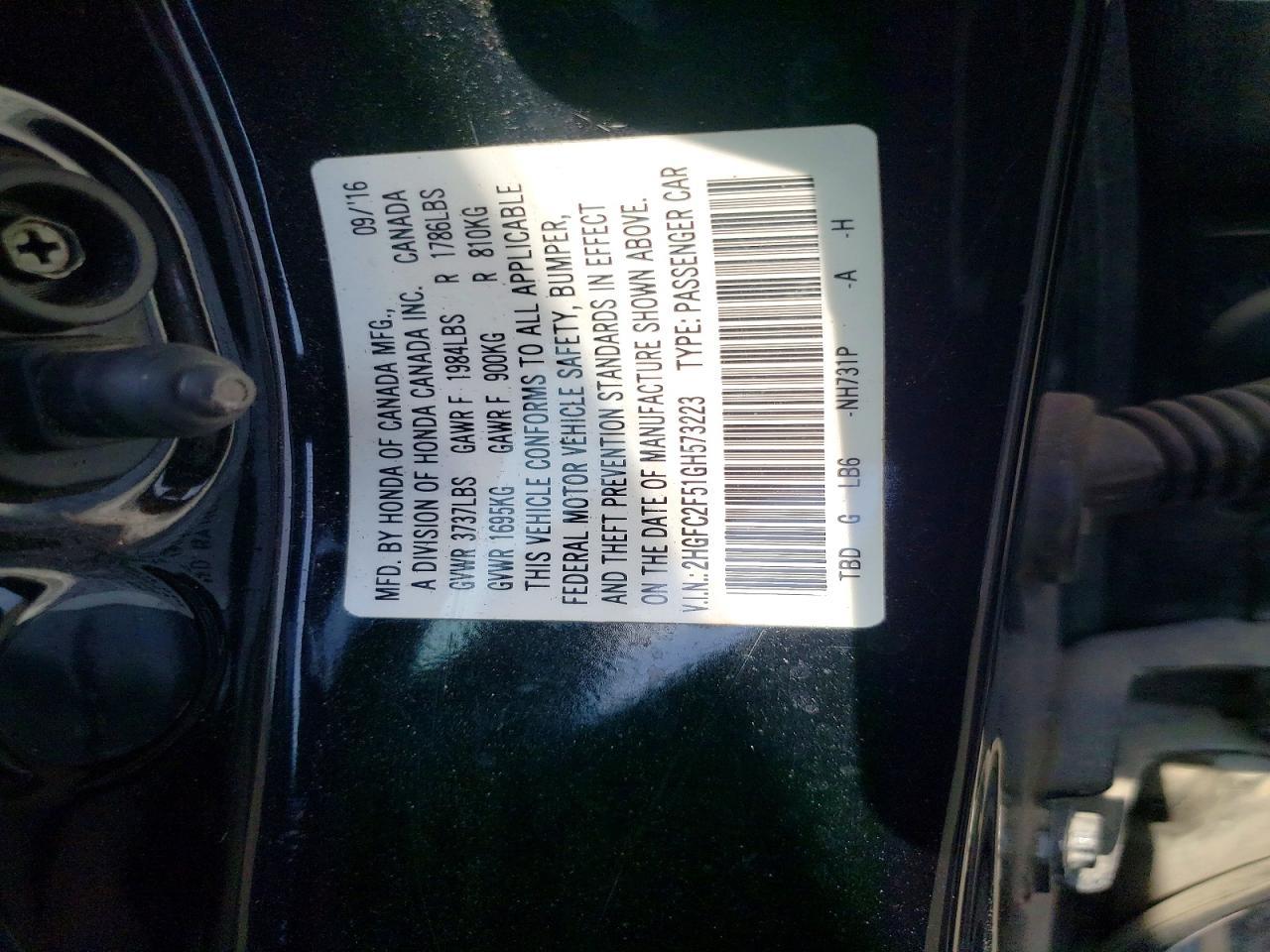 2016 Honda Civic Lx - zdjęcie 12