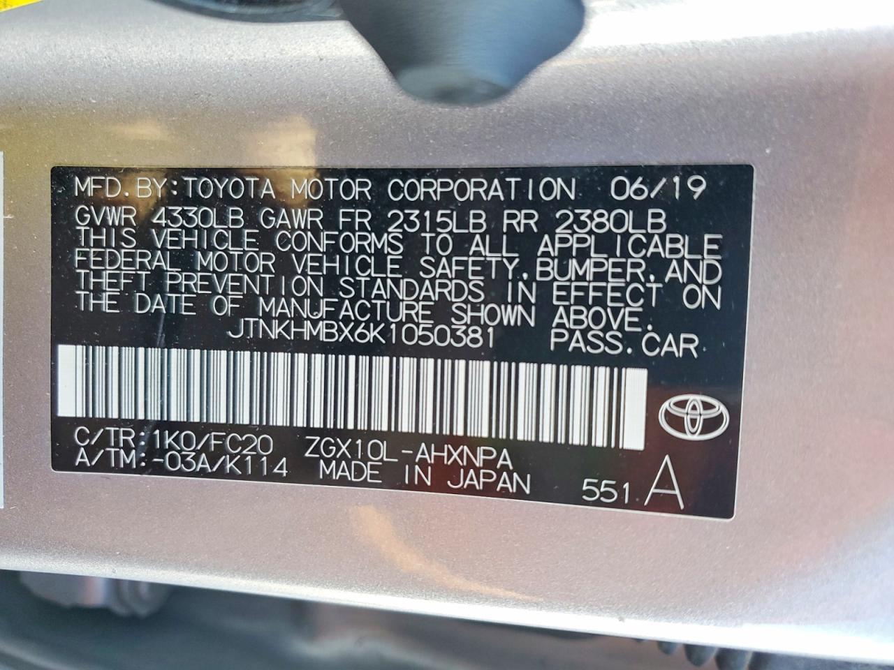 2019 Toyota C-Hr Le - zdjęcie 12