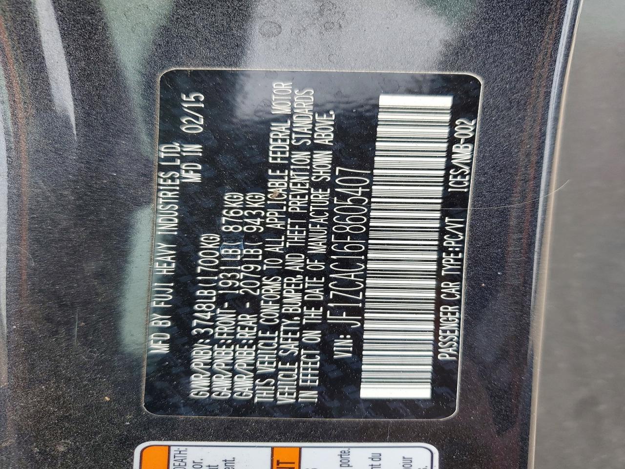 2015 Subaru Brz 2.0 Limited - zdjęcie 12