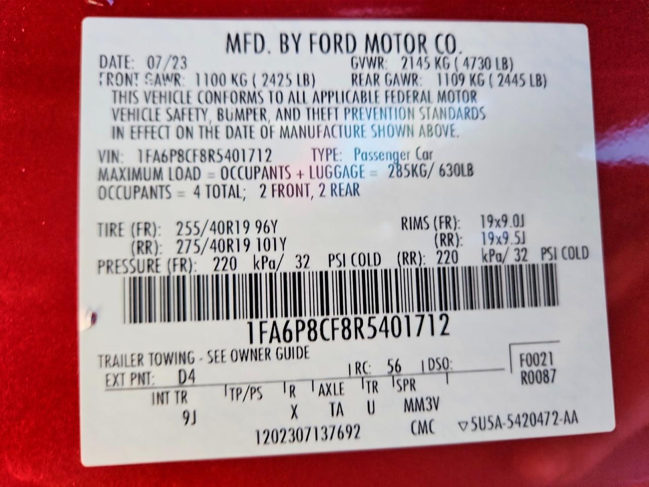 2024 Ford Mustang Gt - zdjęcie 12