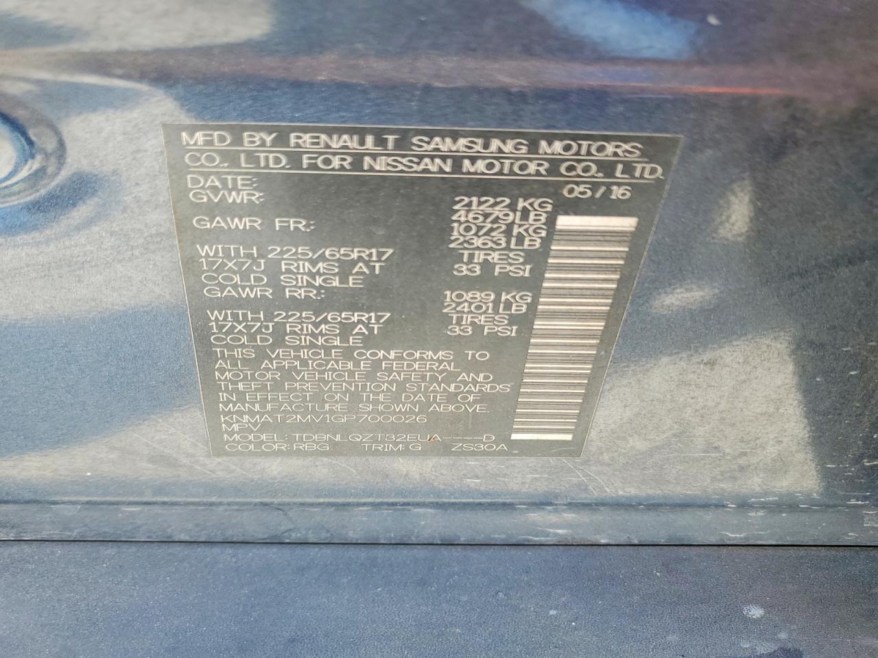 2016 Nissan Rogue Sv - zdjęcie 13