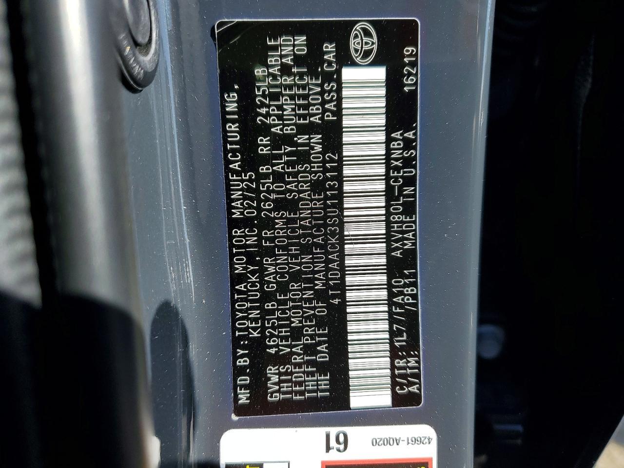 2025 Toyota Camry Le - zdjęcie 12