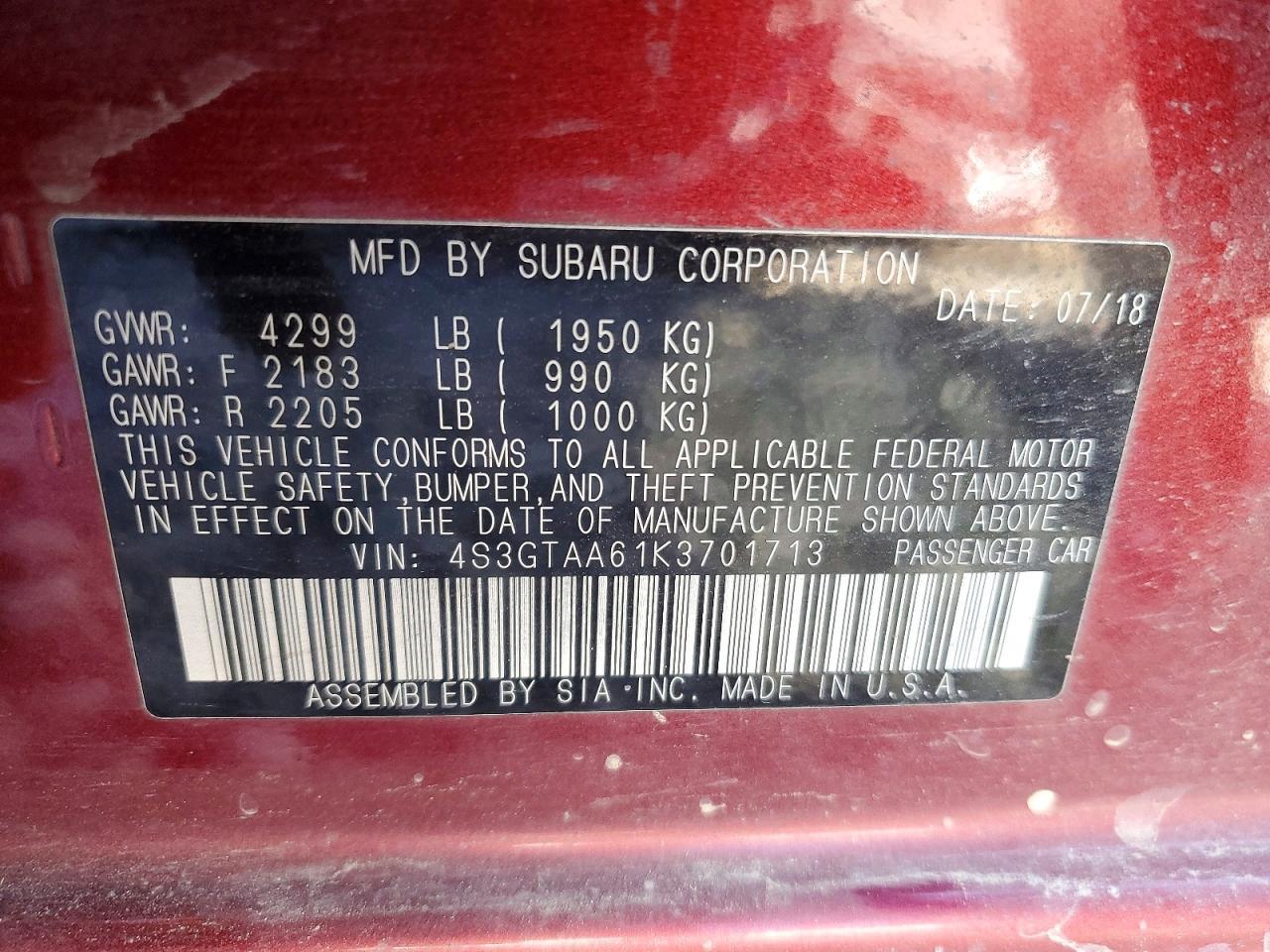 2019 Subaru Impreza - zdjęcie 13