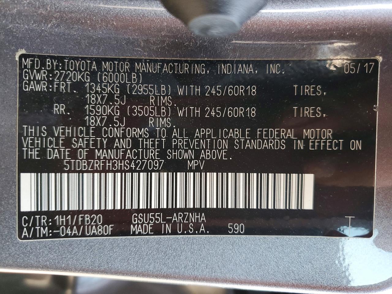 2017 Toyota Highlander Le - zdjęcie 13