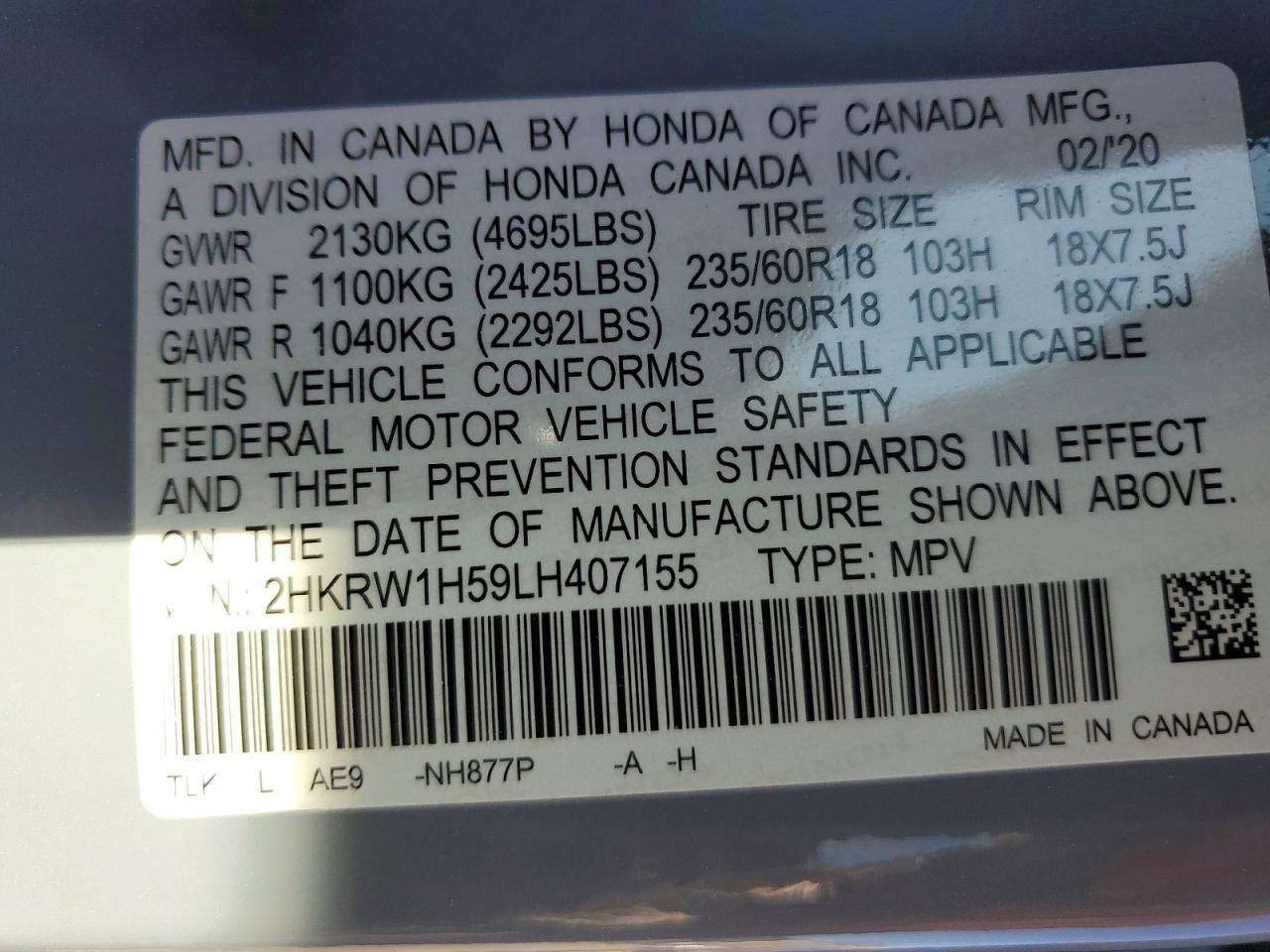 2020 Honda Cr-V Ex - zdjęcie 13