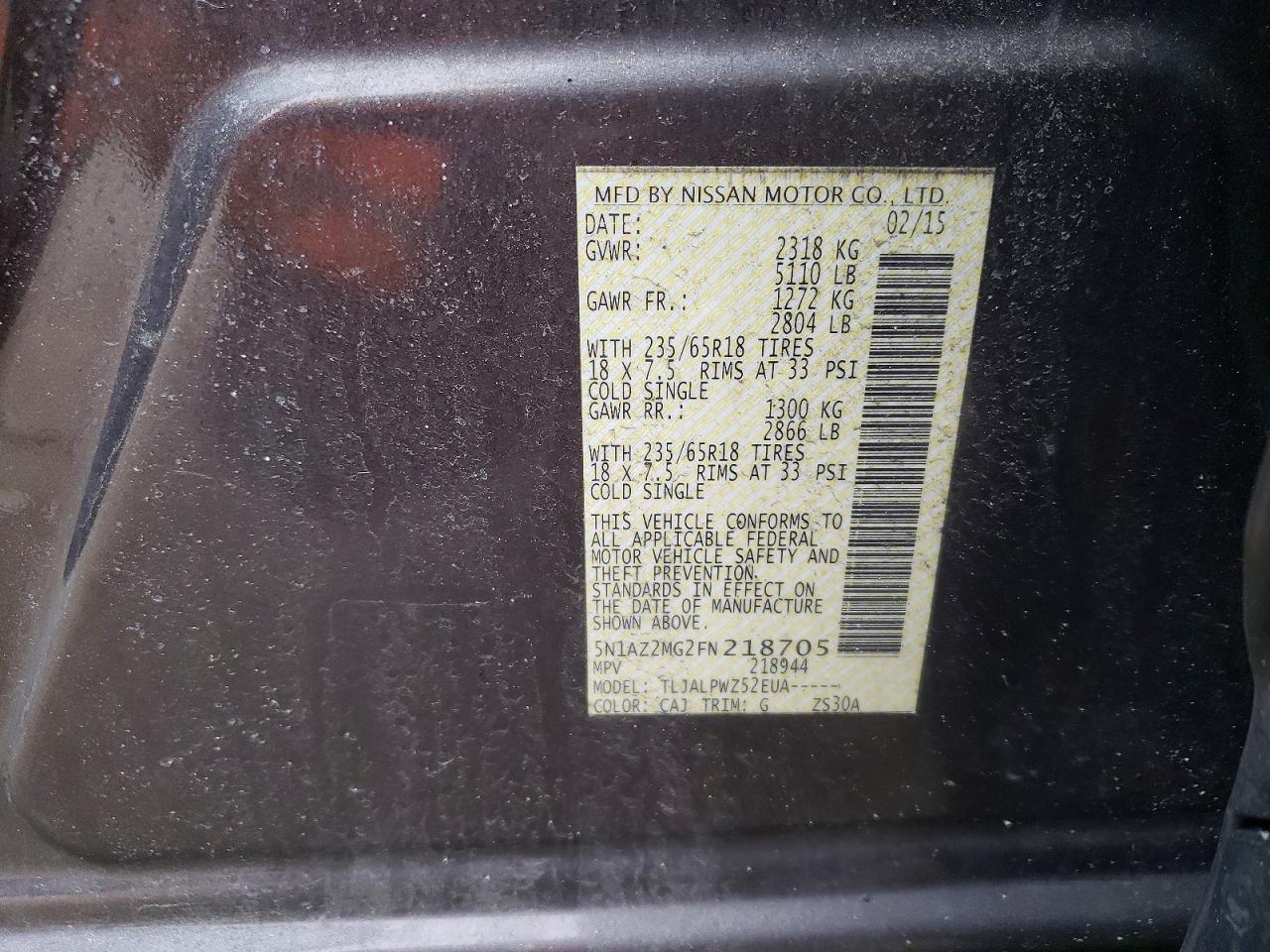 2015 Nissan Murano S - zdjęcie 13