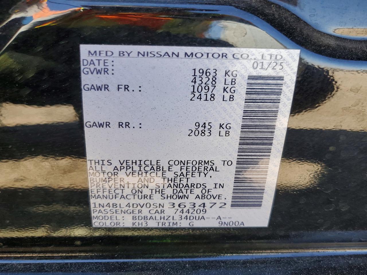 2025 Nissan Altima 2.5 Sv - zdjęcie 12