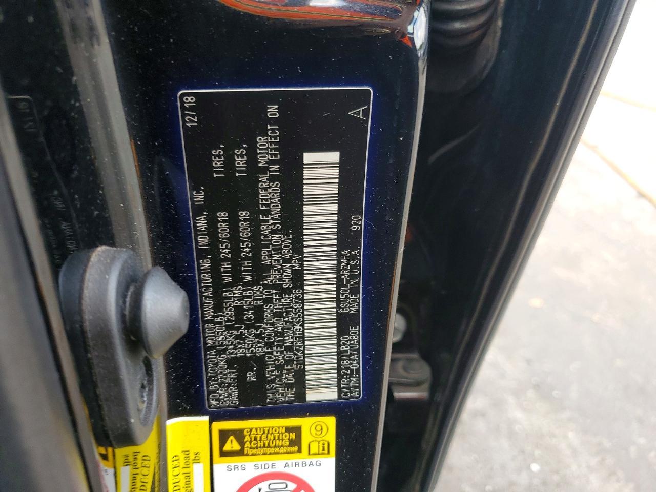 2019 Toyota Highlander Xle - zdjęcie 12