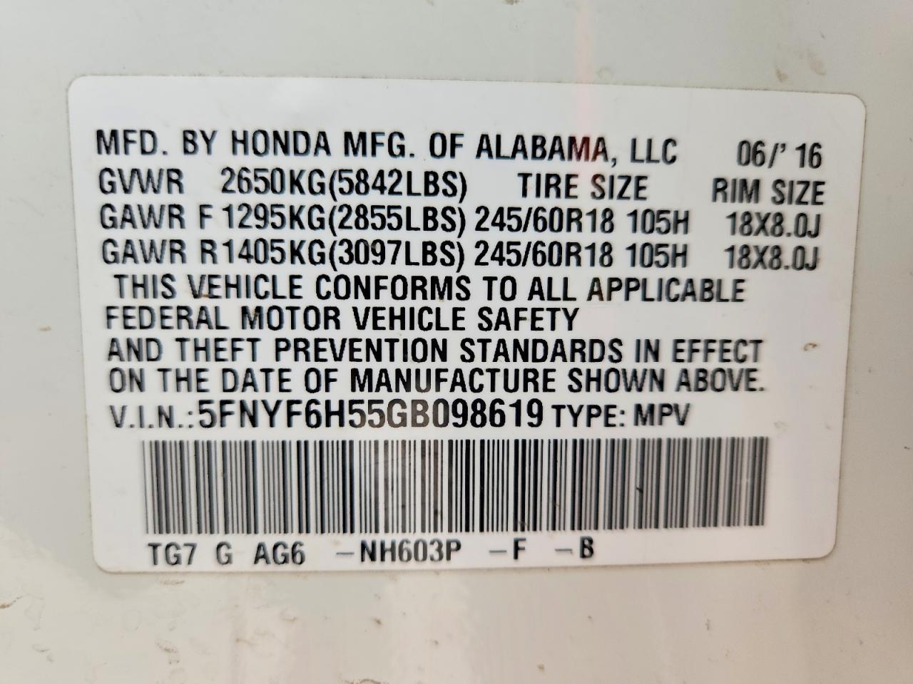 2016 Honda Pilot Exl - zdjęcie 13