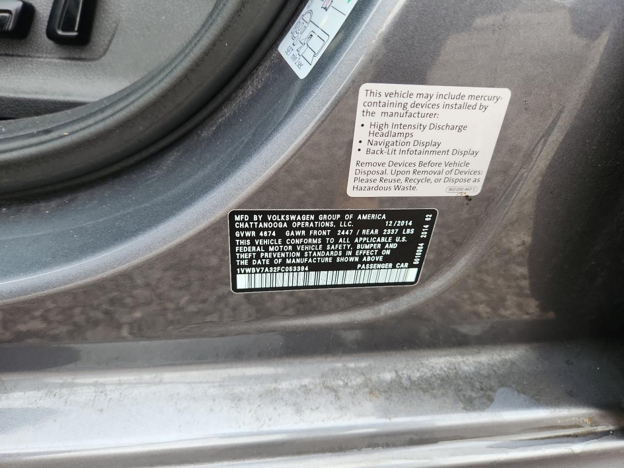 2015 Volkswagen Passat Se - zdjęcie 12